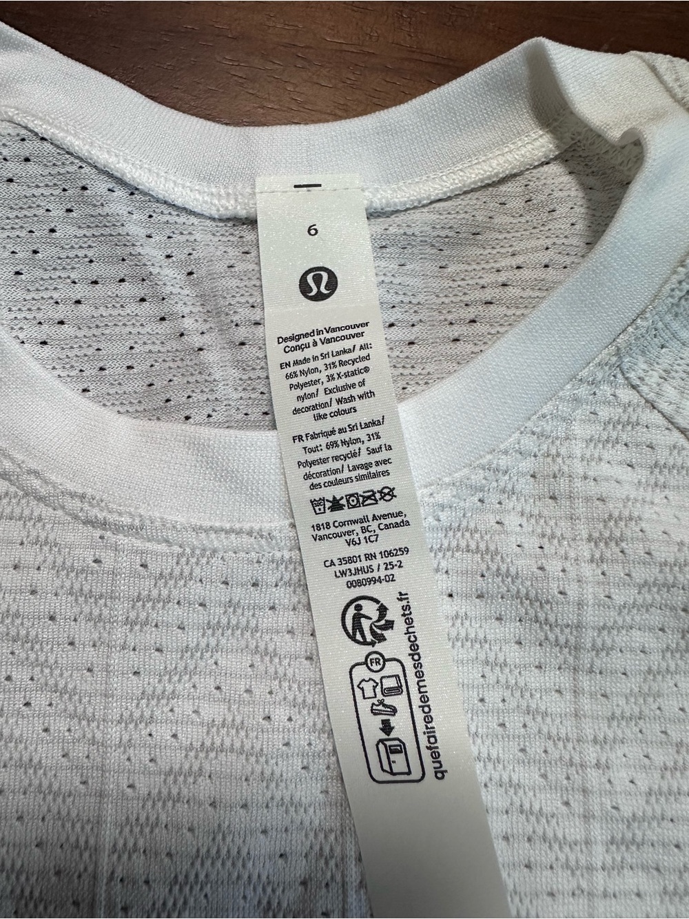 Lululemon swiftly pointelle cropped short sleeve white size 6 - Picture 2 of 6